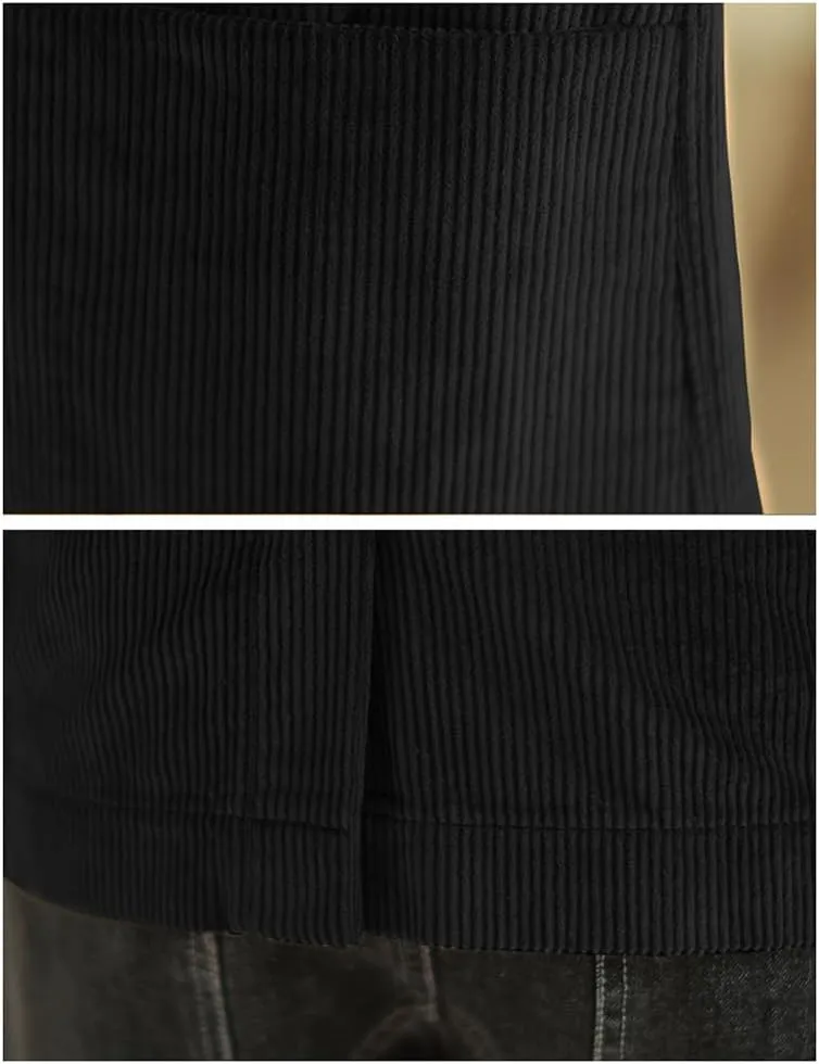 IDEALSANXUN Corduroy Blazer Women 2024 Fall Winter Suit Button Down Jackets Casual Shackets Business Coats
