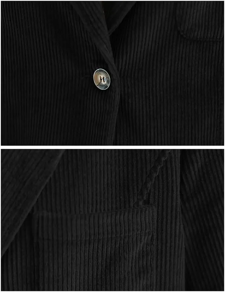 IDEALSANXUN Corduroy Blazer Women 2024 Fall Winter Suit Button Down Jackets Casual Shackets Business Coats