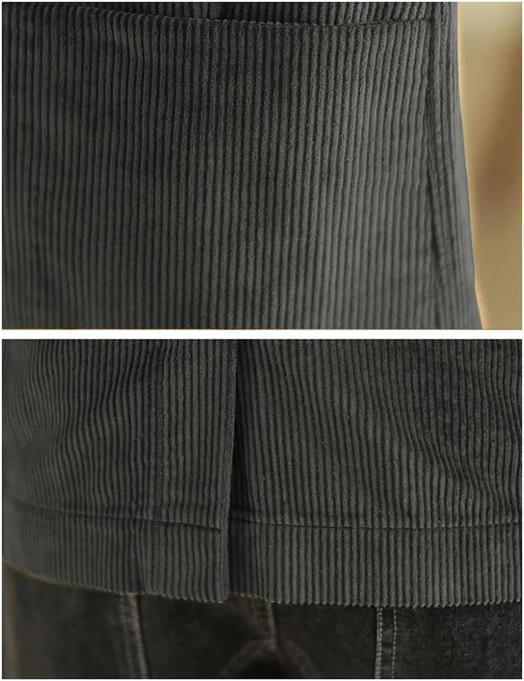 IDEALSANXUN Corduroy Blazer Women 2024 Fall Winter Suit Button Down Jackets Casual Shackets Business Coats
