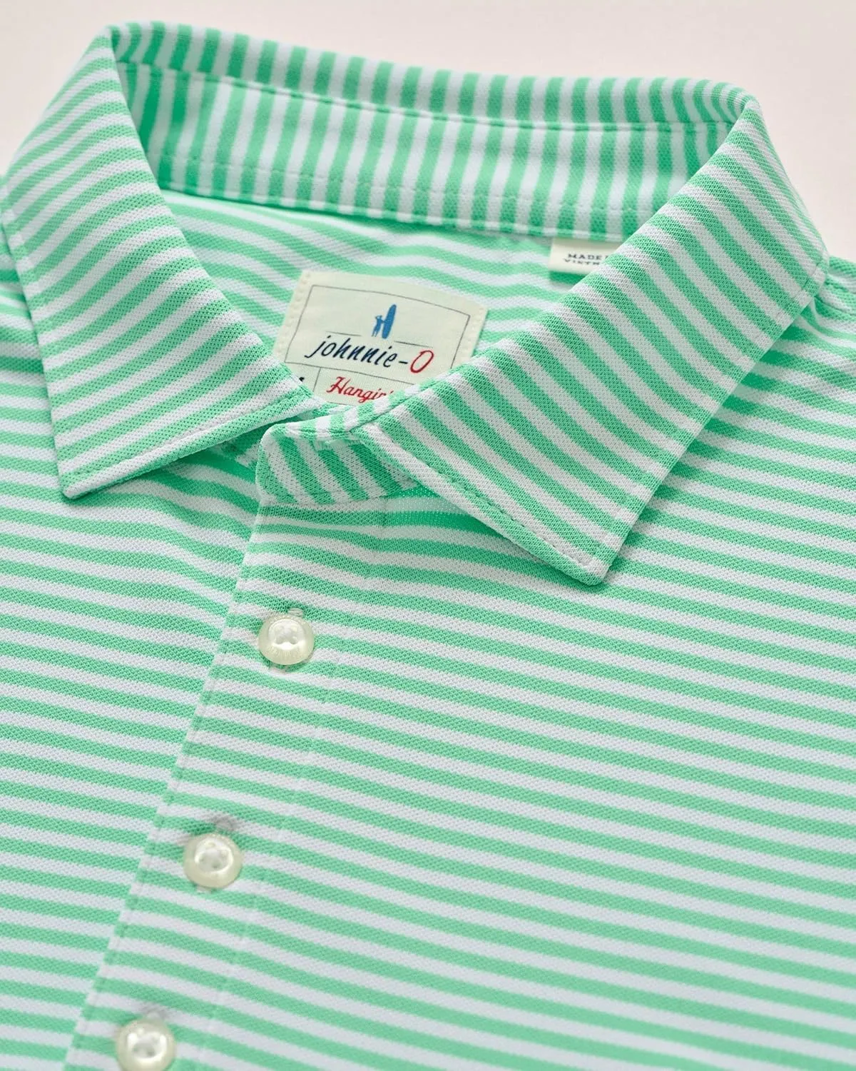 johnnie-O Performance Mesh Polo - Hunter Stripe