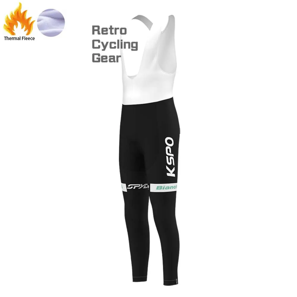 KSPO Bianchi Fleece Retro Long Cycling Kits