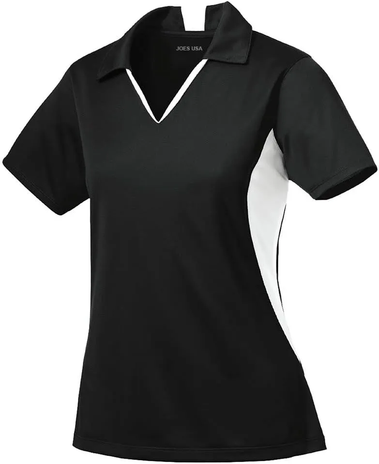 Ladies Moisture Wicking 2 Tone Micropique Golf Polos in Sizes XS-4XL
