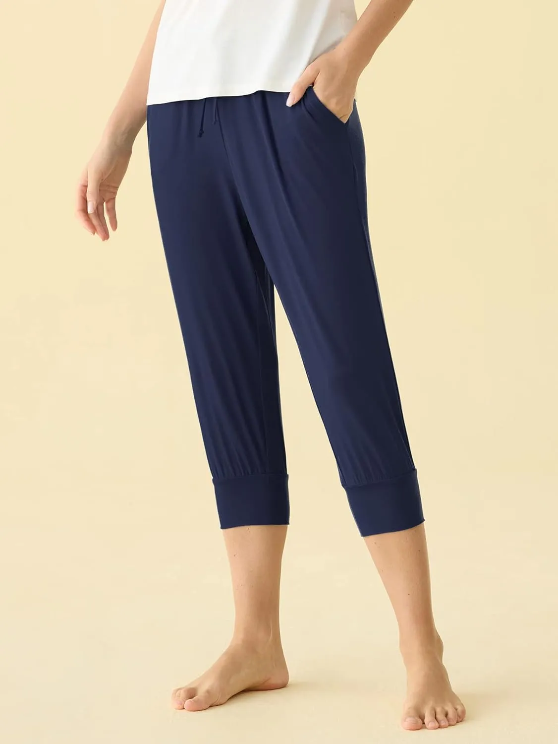 Latuza Women's Viscose Jogger Capri Pajama Lounge Pants