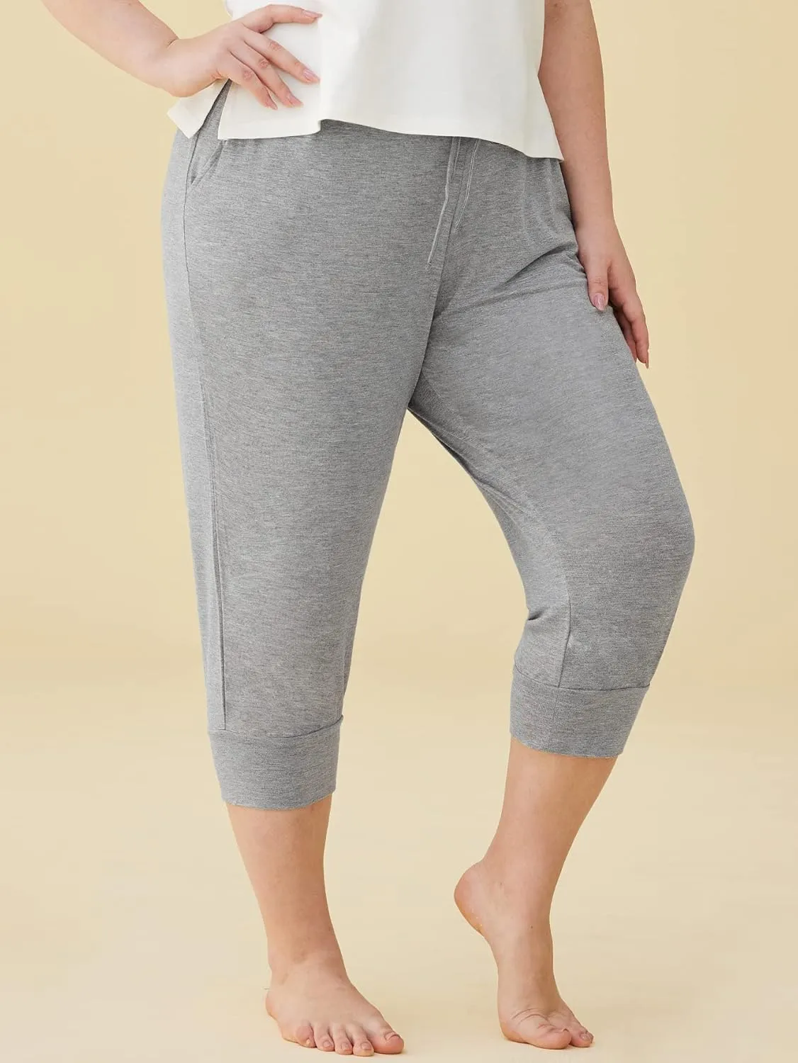 Latuza Women's Viscose Jogger Capri Pajama Lounge Pants