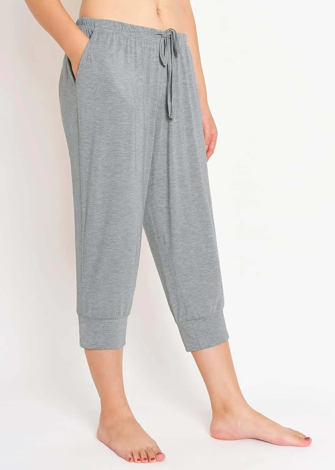 Latuza Women's Viscose Jogger Capri Pajama Lounge Pants