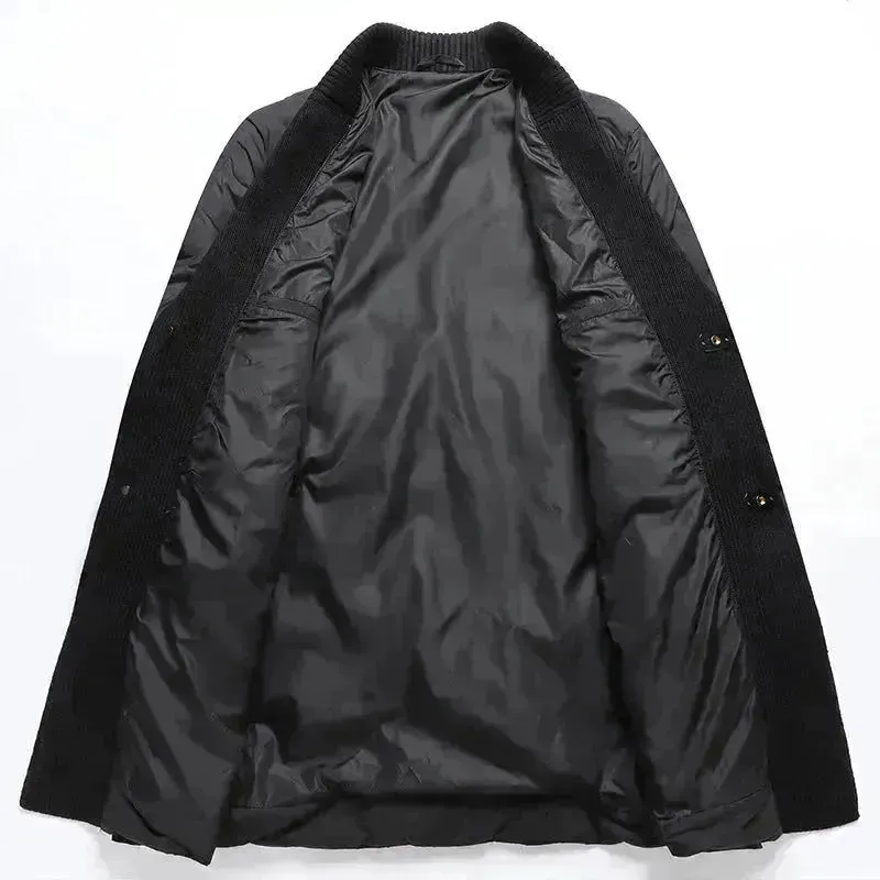 Light Luxury Men's Mid-length Down Jacket Dad Wear Winter jacket
