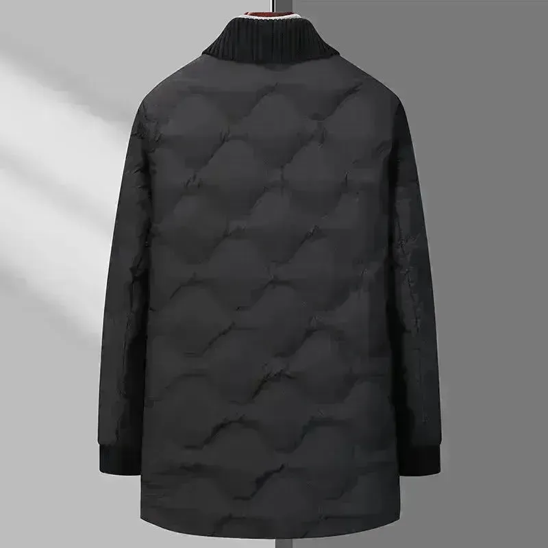 Light Luxury Men's Mid-length Down Jacket Dad Wear Winter jacket