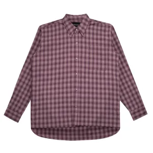 LS Flannel Button Up Shirt Maroon