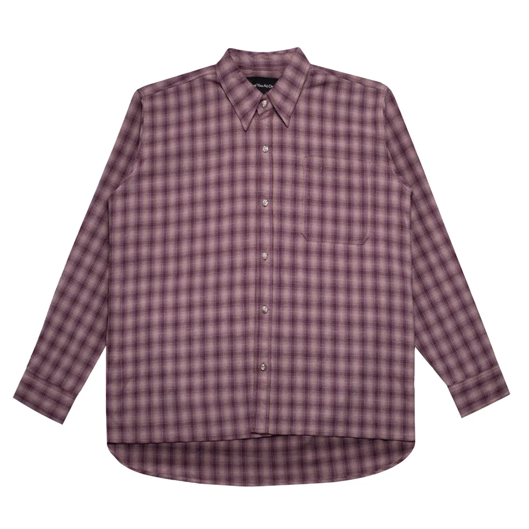 LS Flannel Button Up Shirt Maroon