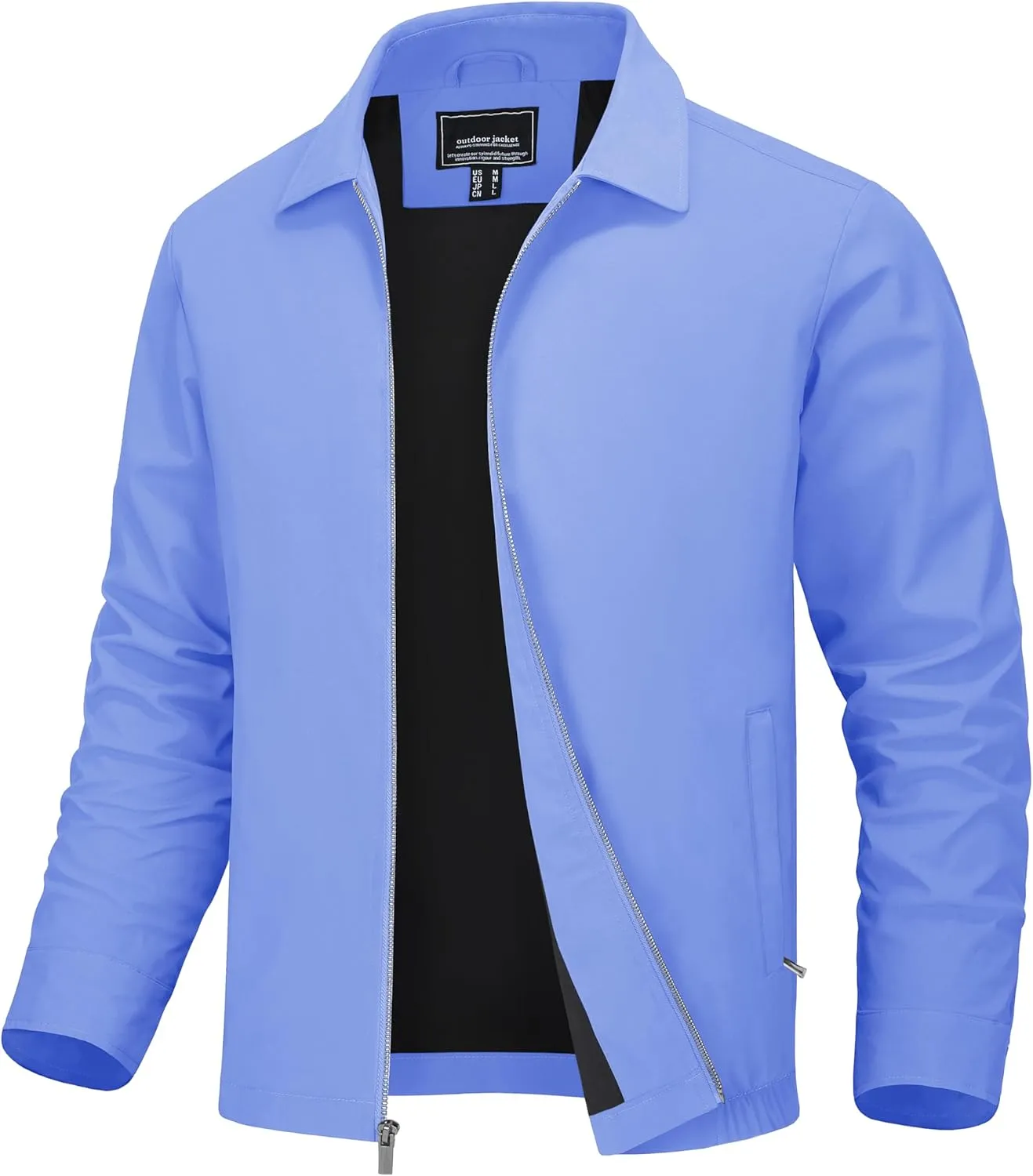 MAGNIVIT Men's Lightweight Jackets Light Windbreaker Full Zip Up Stylish Golf Coat Business Work Casual Dress