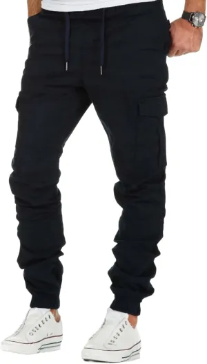 Men's Joggers Pants Drawstring Hiking Sweatpants Solid Slim Fit Joggers Pants Lightweight Casual Sports Trousers