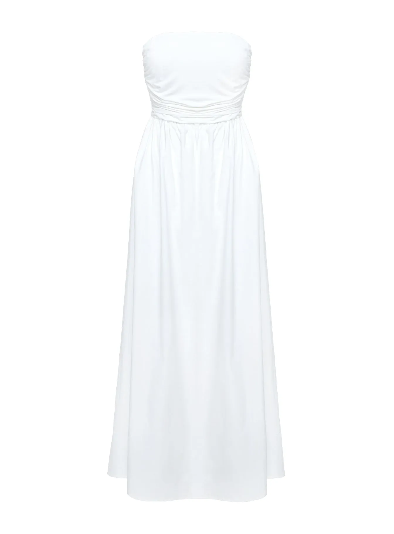 Nicia Strapless Maxi Dress White