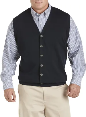 Oak Hill by DXL Big and Tall Button-Front Sweater Vest