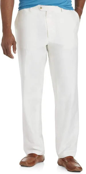 Oak Hill by DXL Men's Big and Tall Linen-Blend Suit Pants White 46 x 32