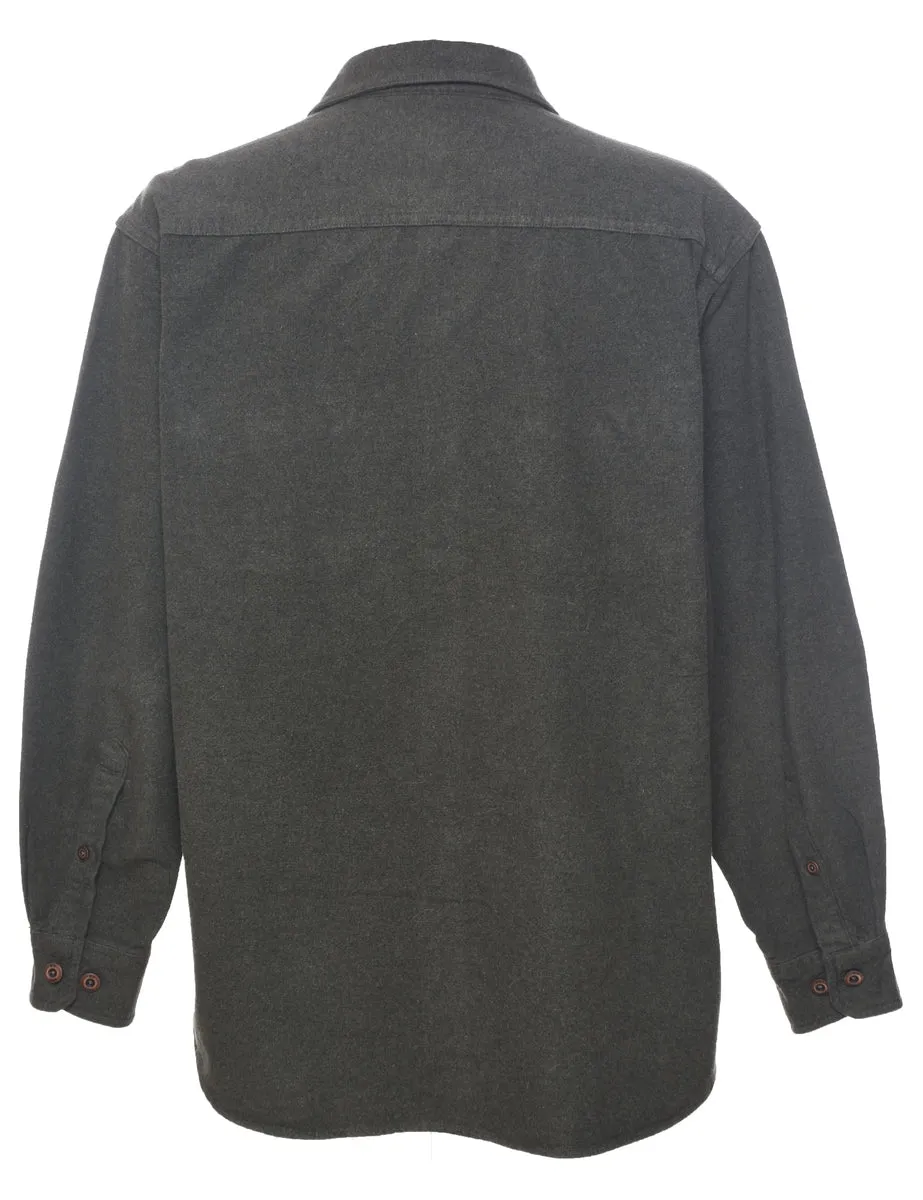 Olive Green Flannel Shirt - L