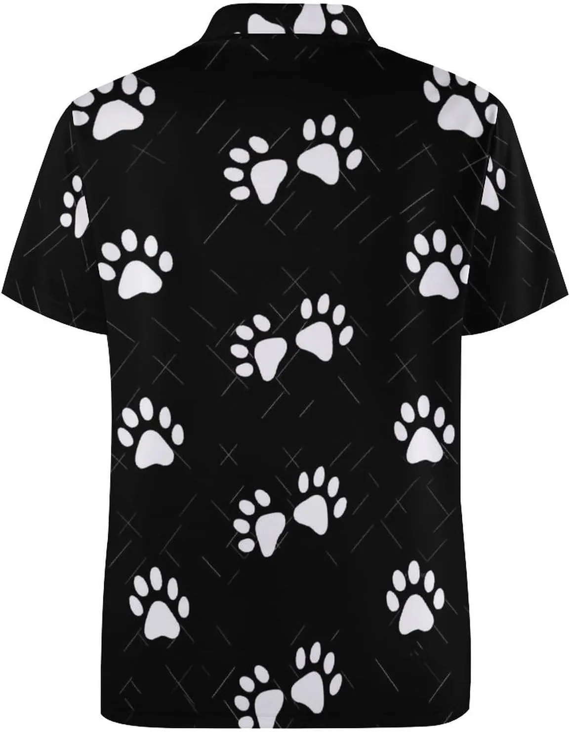 Paw And Check Twill Stripes Mens Polo Shirts Quick Dry Short Sleeve T-shirts Slim Tennis Collared Tees Tops