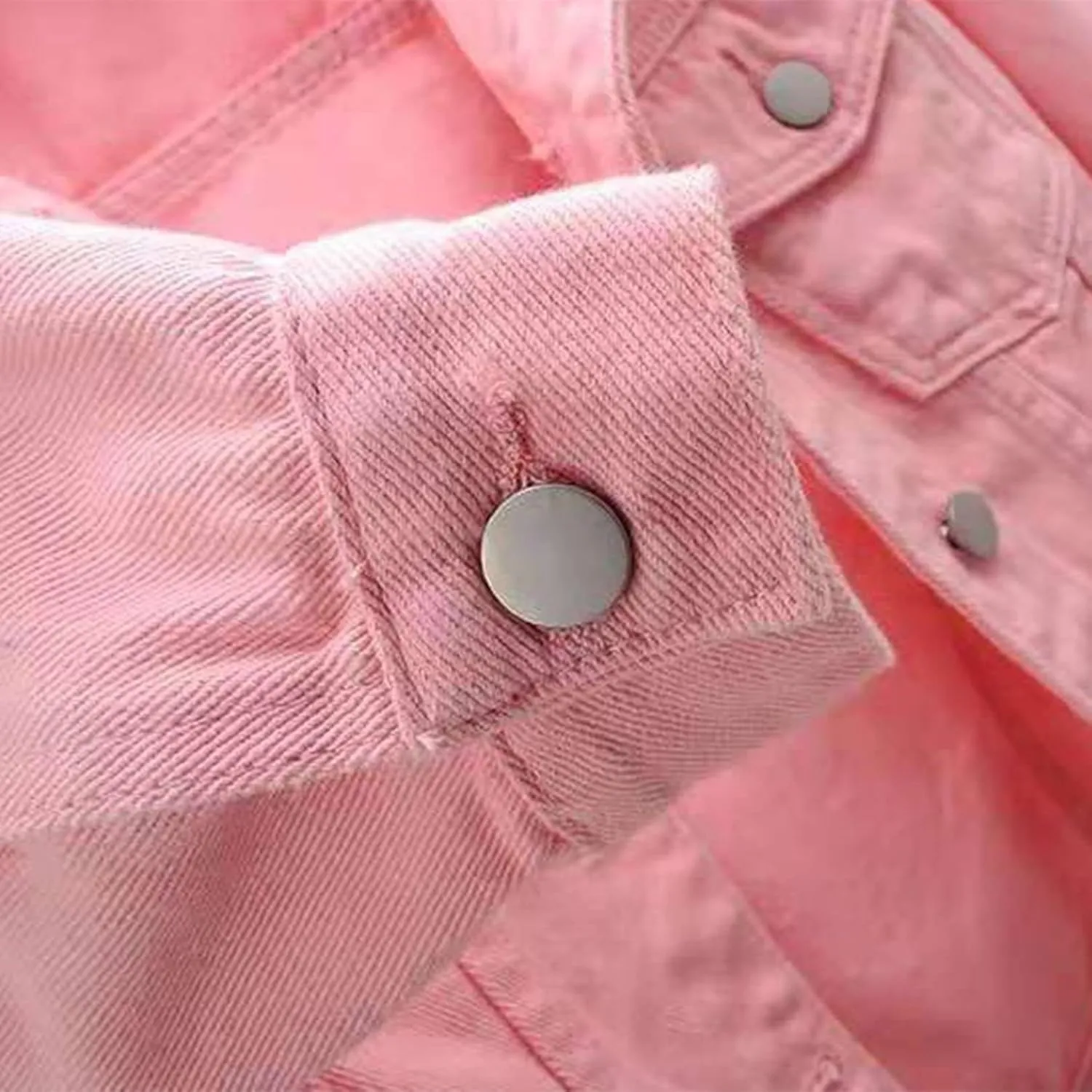 PEHMEA Women 3/4 Sleeve Denim Cropped Jacket Light Short Jean Jackets Outercoat