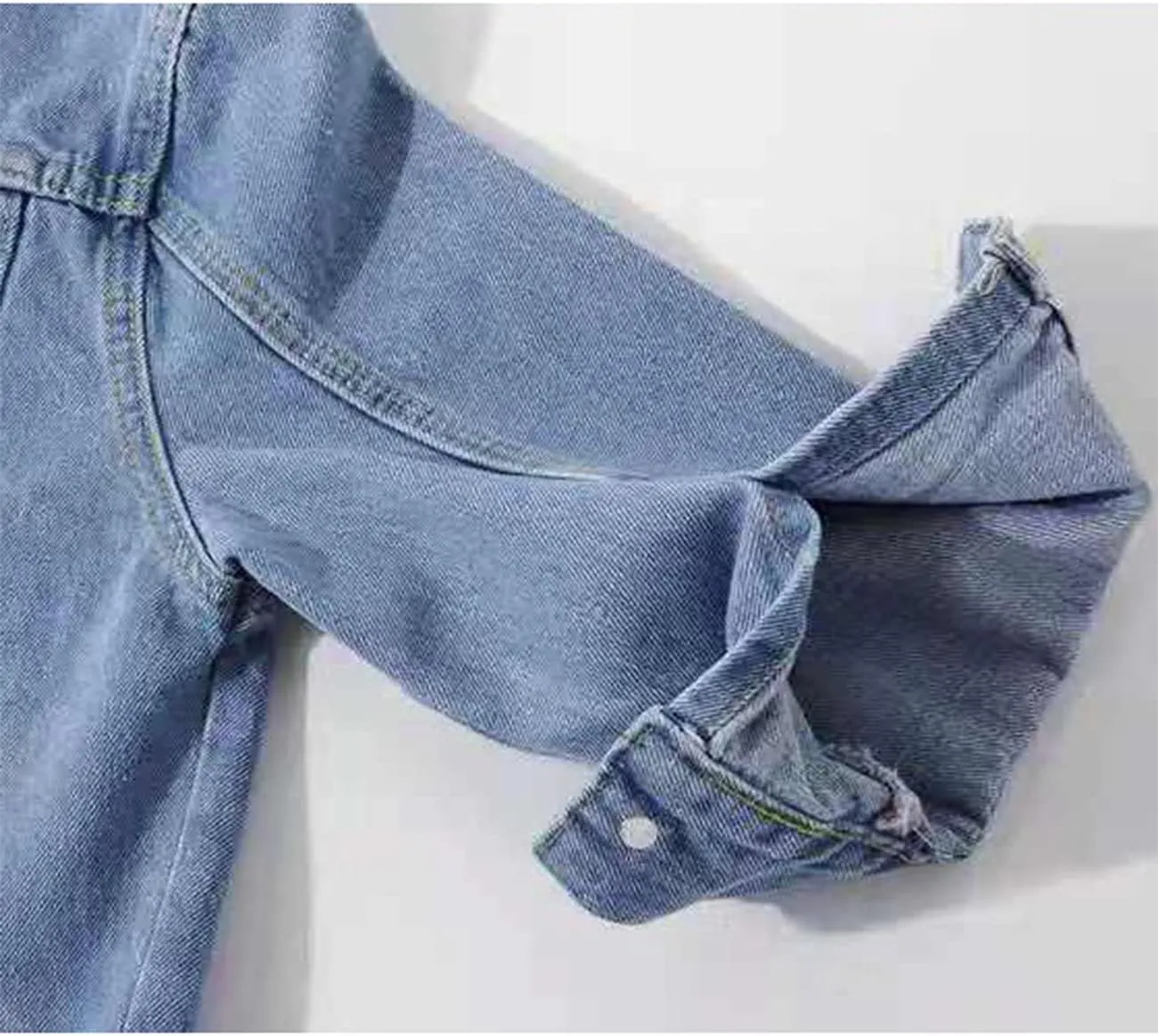PEHMEA Women 3/4 Sleeve Denim Cropped Jacket Light Short Jean Jackets Outercoat