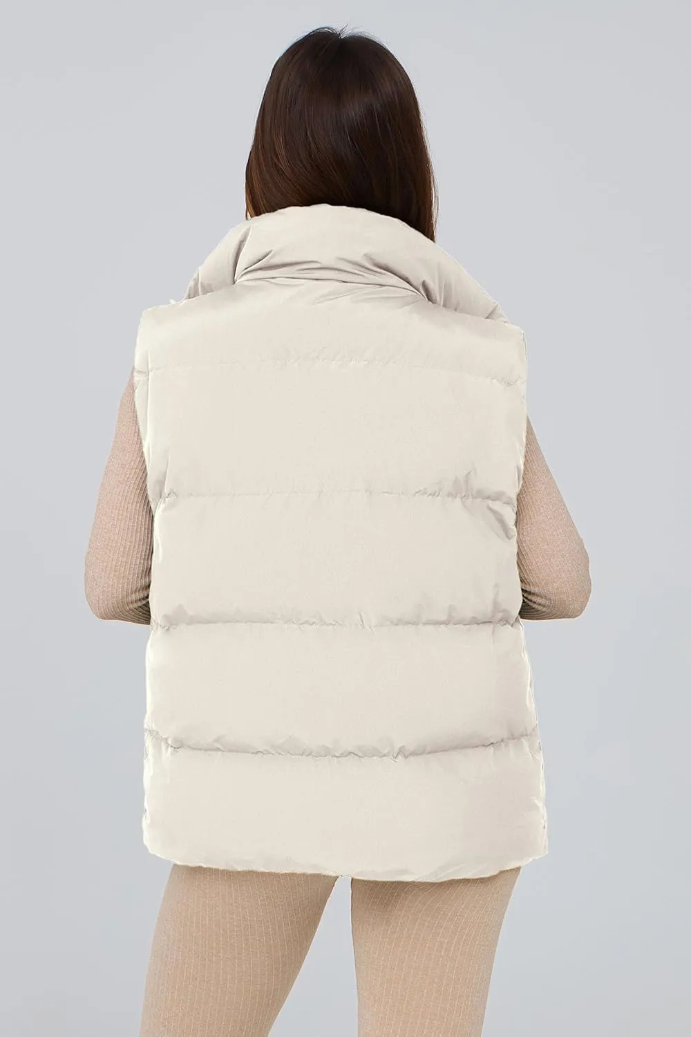 PRETTYGARDEN Women's Puffer Jacket Vests Casual Sleeveless Stand Collar Zip Up Coats Warm Winter Outerwear