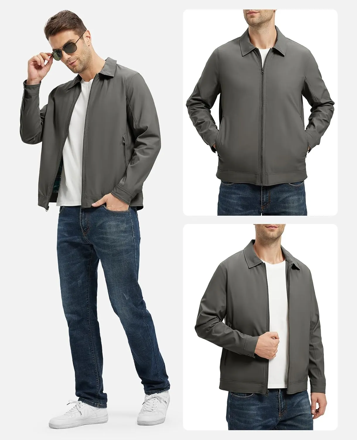 Rdruko Men's Light Jackets Windbreaker Spring Fall Lightweight Jackets Caual Stylish Jacket with Pockets