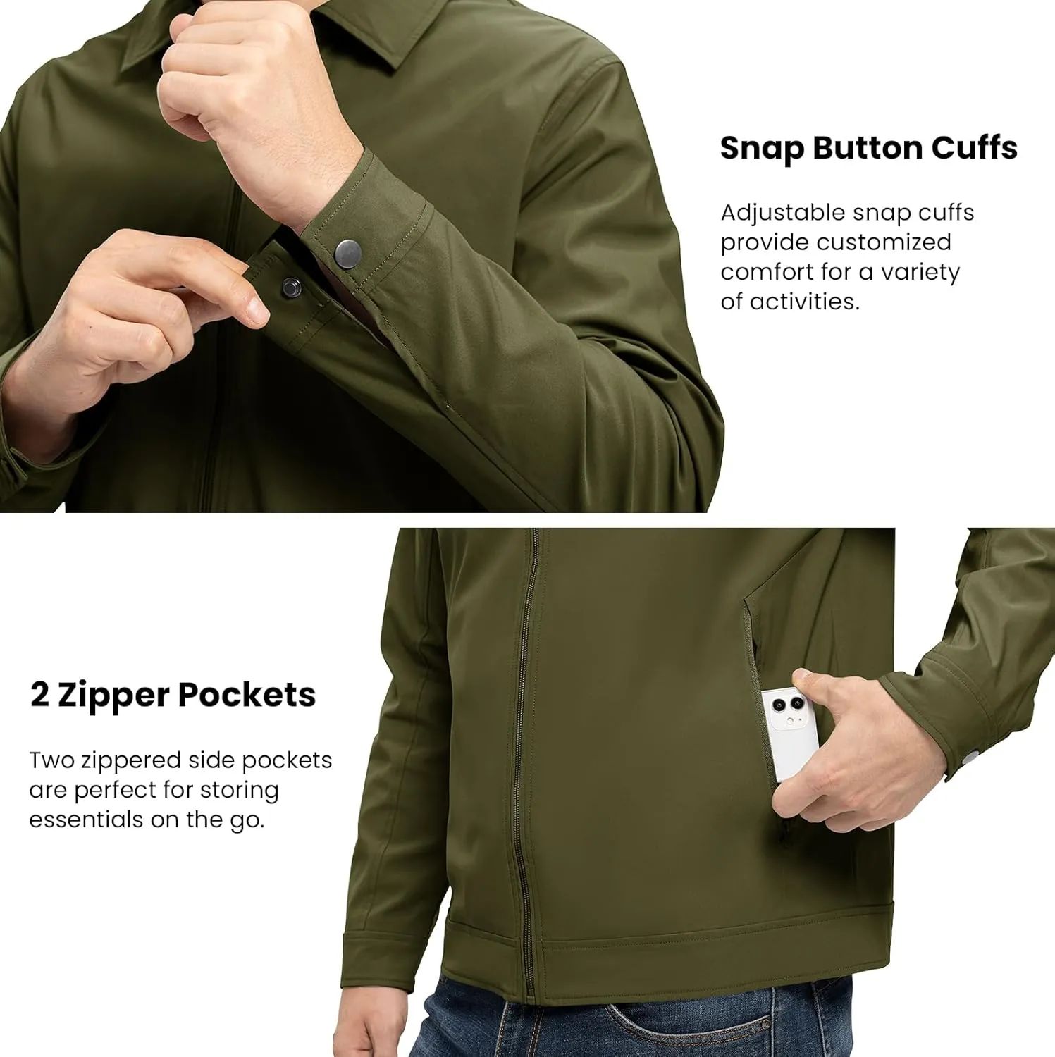 Rdruko Men's Light Jackets Windbreaker Spring Fall Lightweight Jackets Caual Stylish Jacket with Pockets