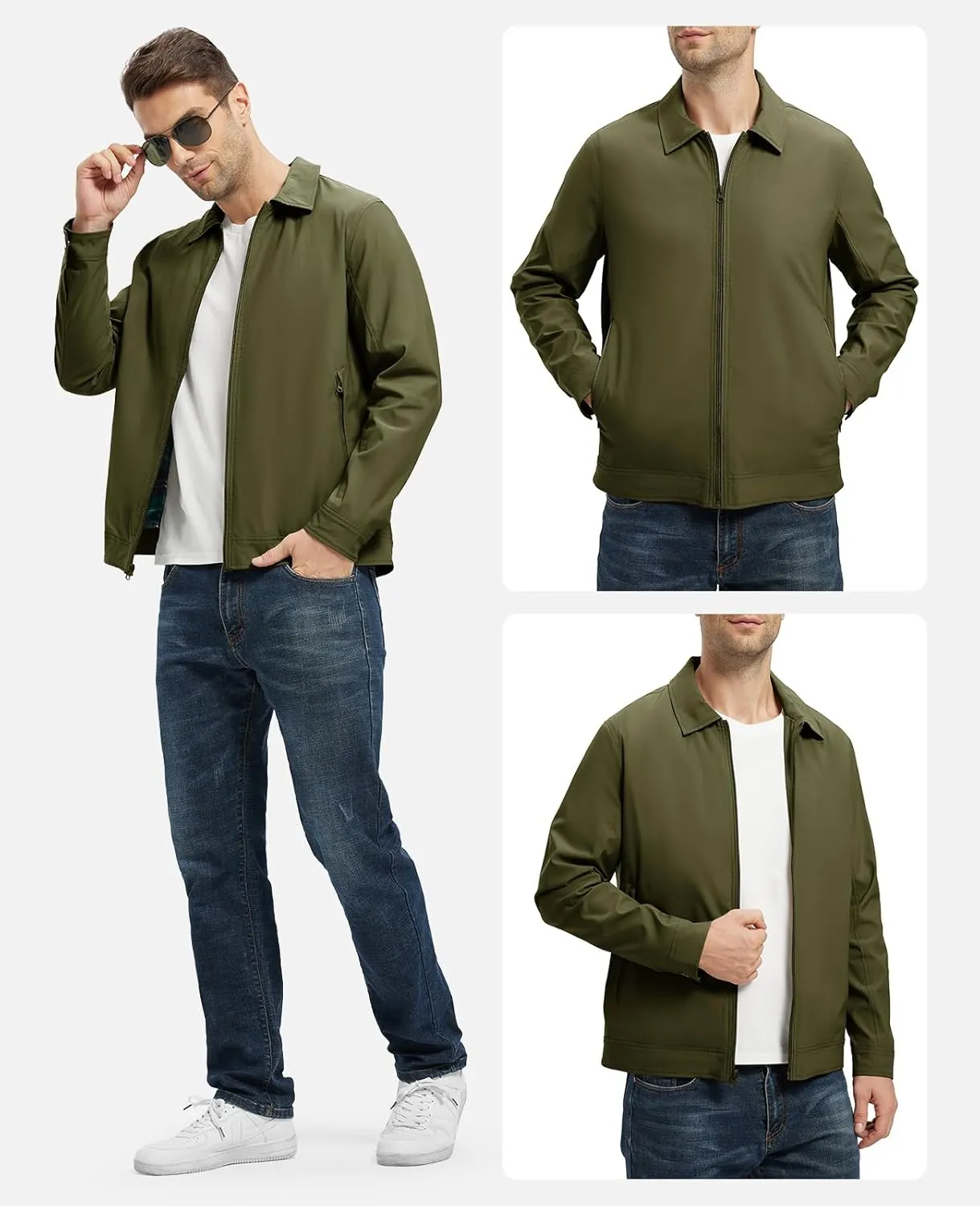 Rdruko Men's Light Jackets Windbreaker Spring Fall Lightweight Jackets Caual Stylish Jacket with Pockets
