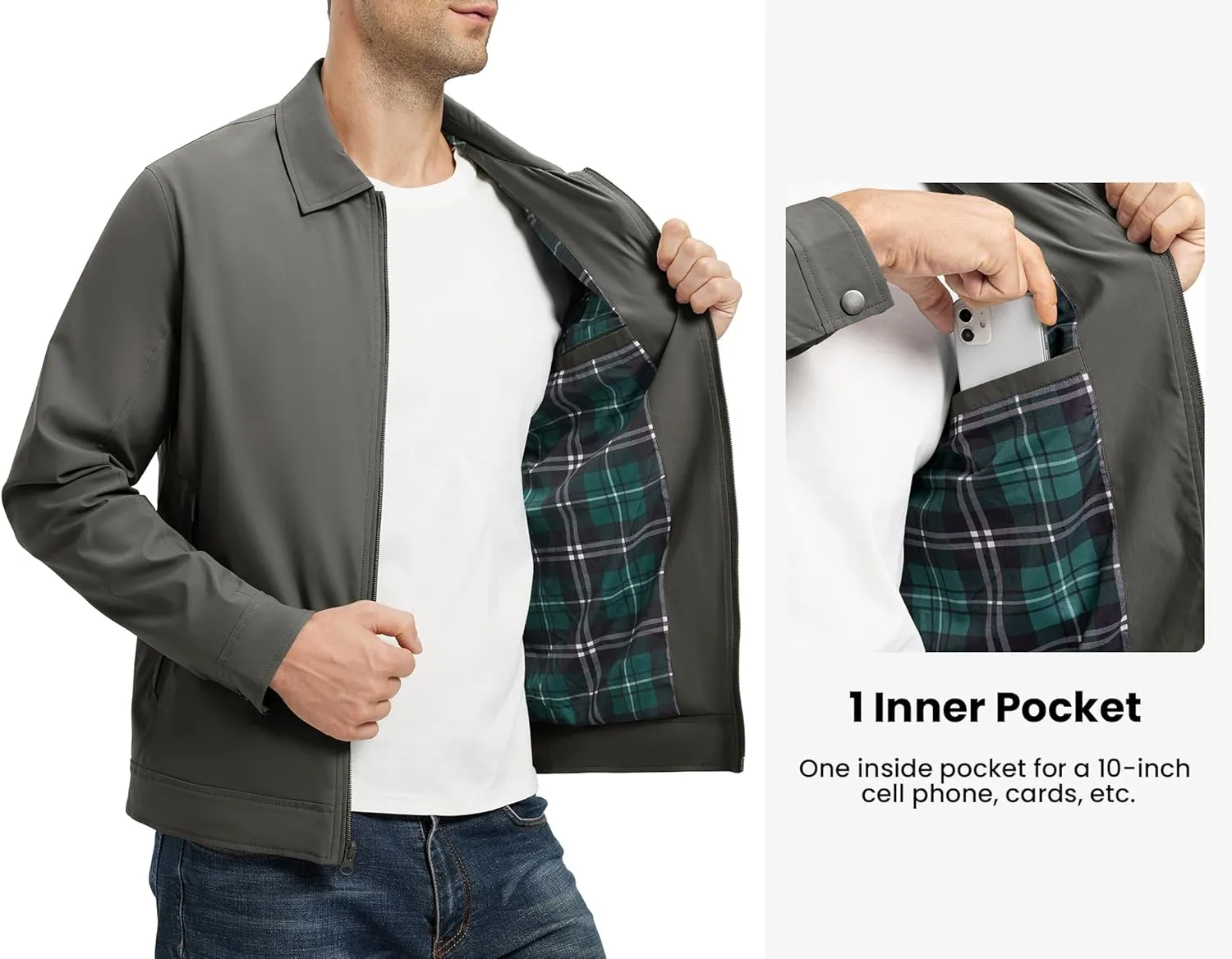 Rdruko Men's Light Jackets Windbreaker Spring Fall Lightweight Jackets Caual Stylish Jacket with Pockets