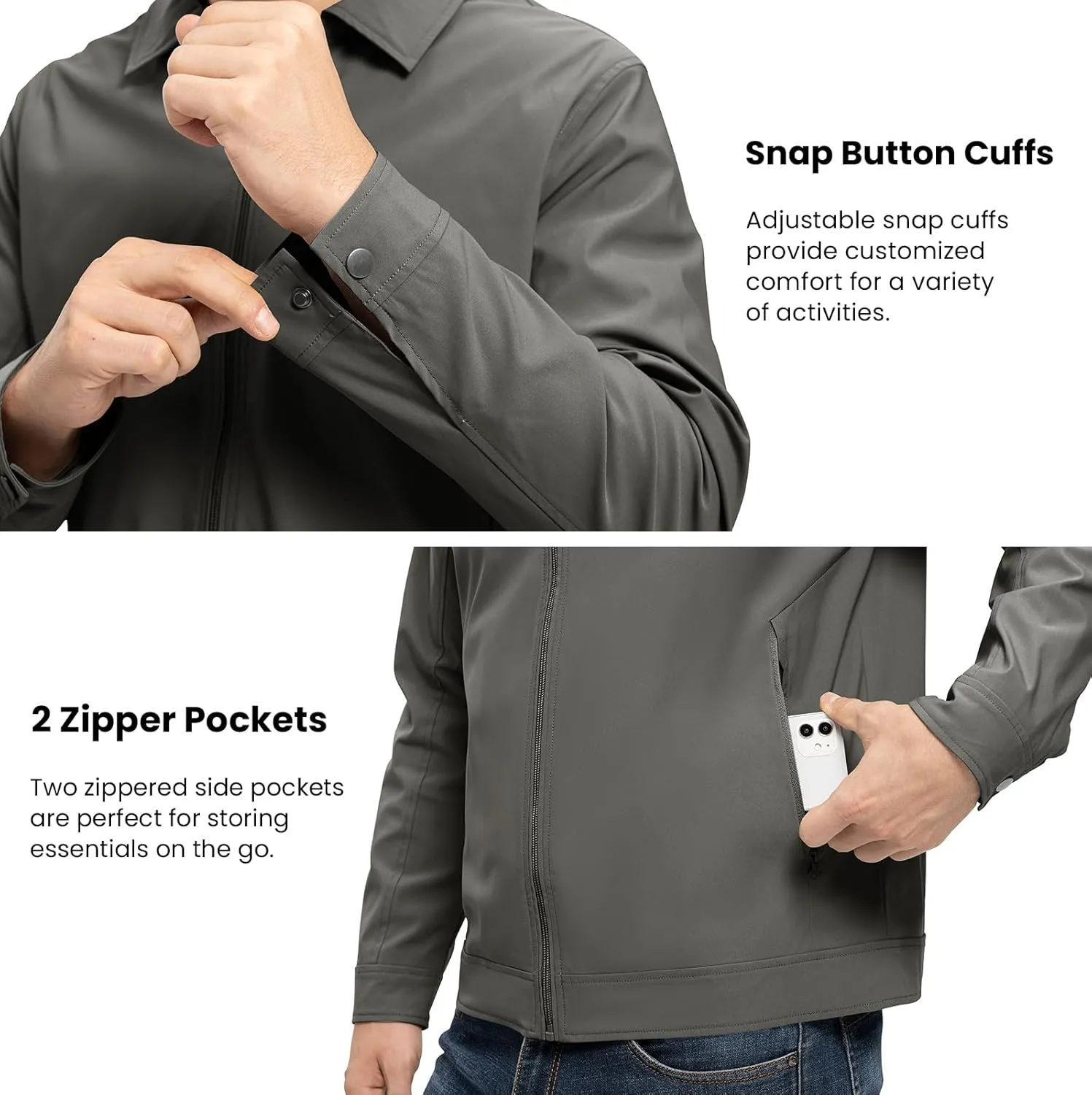 Rdruko Men's Light Jackets Windbreaker Spring Fall Lightweight Jackets Caual Stylish Jacket with Pockets