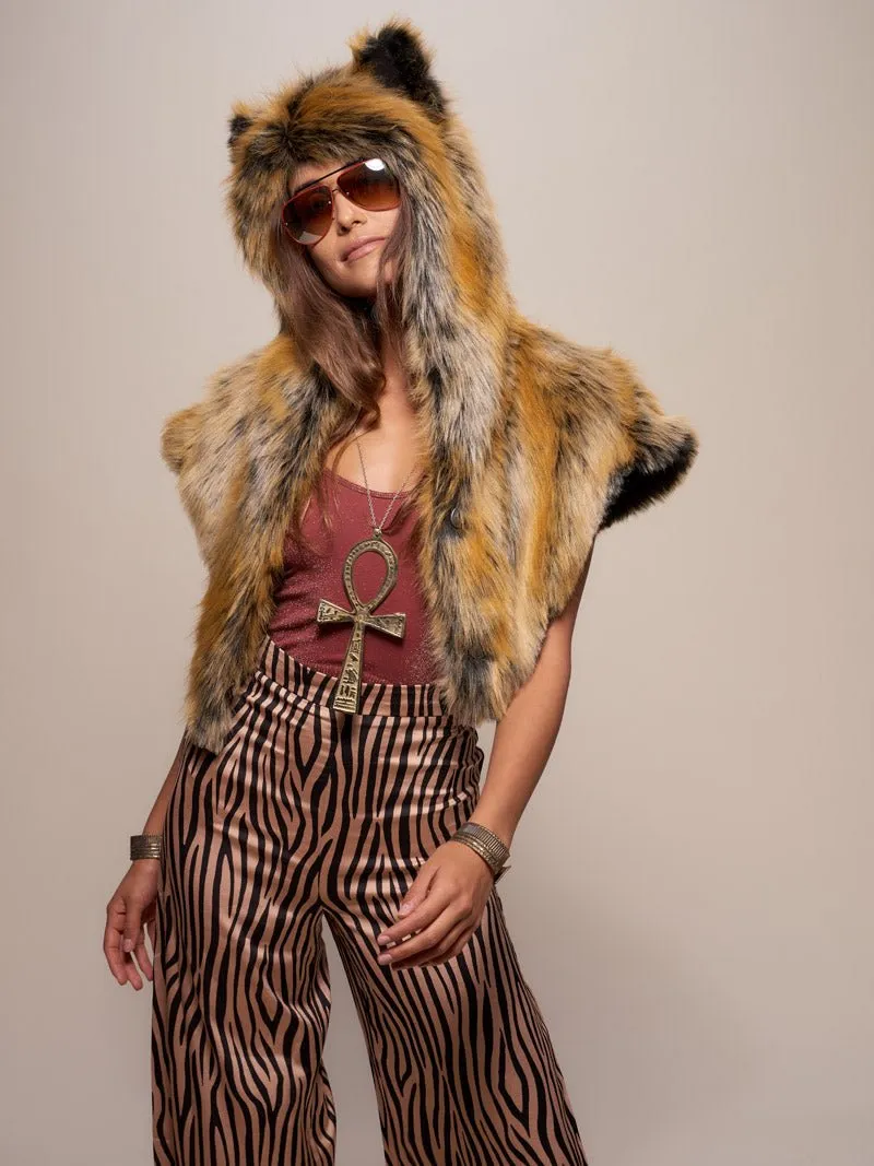 Red Wolf Faux Fur Shawl