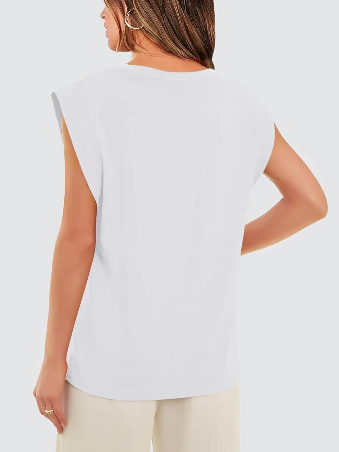 REORIA Womens Summer Cap Sleeve Cotton Tank Tops 2025 Fashion Outfits Loose Fit Dressy Basic Tees Shirts