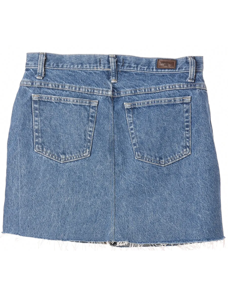 Reworked Zip Front Denim Skirt