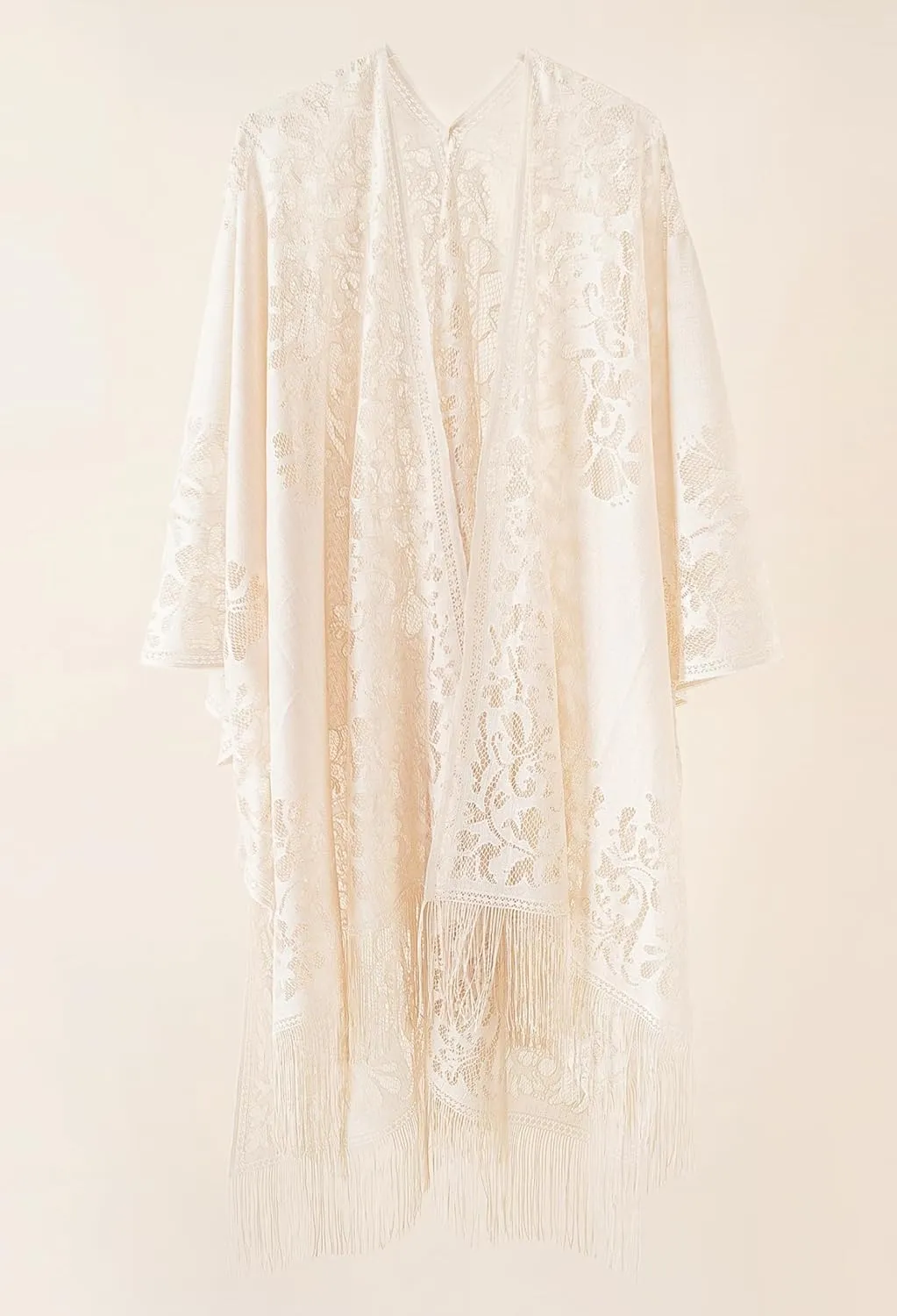 Sexy Elegant Lace Kimono Beach Cover Up for Women, Bathing Suit Cover Up, Open Front Swimsuit Coverup for Poolside, Seaside