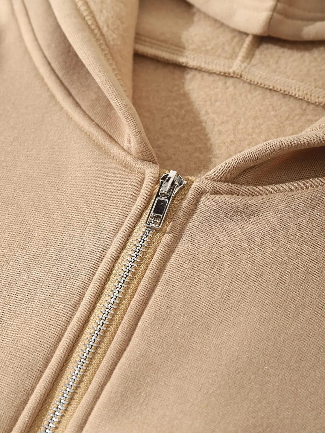 SHENHE Women's Casual Long Sleeve Zip Up Hoodie Jacket Drop Shoulder Crop Tops