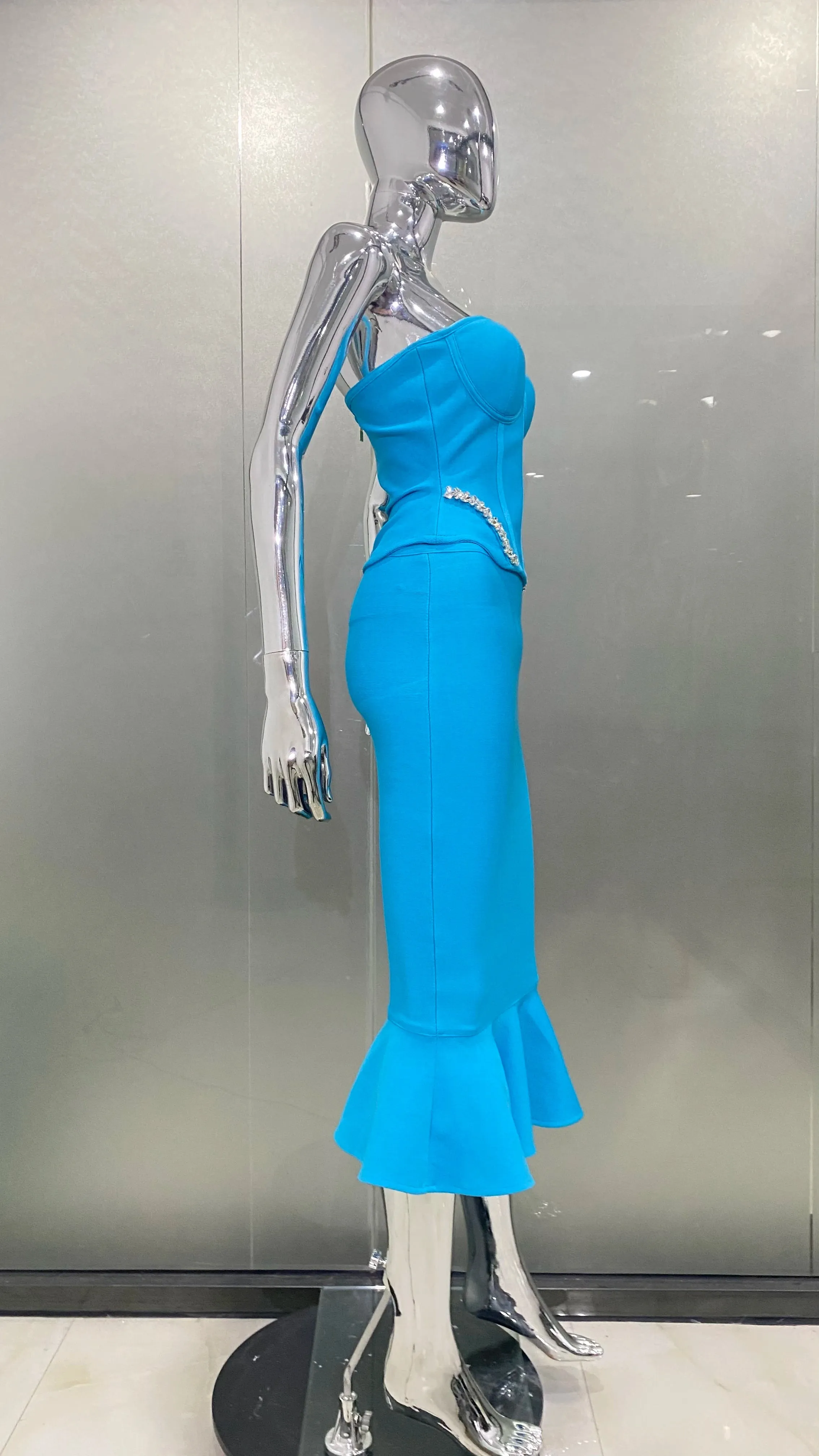 Sky Blue Bandage Dress