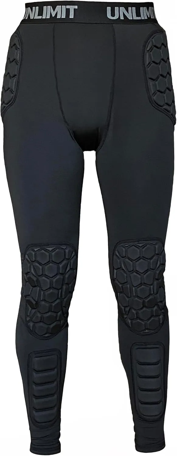 Unlimit Soccer Goalie Pants - Padded Goalkeeper Pants with Knee, Hip & Shin Pads