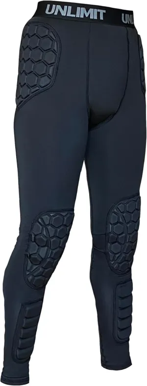 Unlimit Soccer Goalie Pants - Padded Goalkeeper Pants with Knee, Hip & Shin Pads