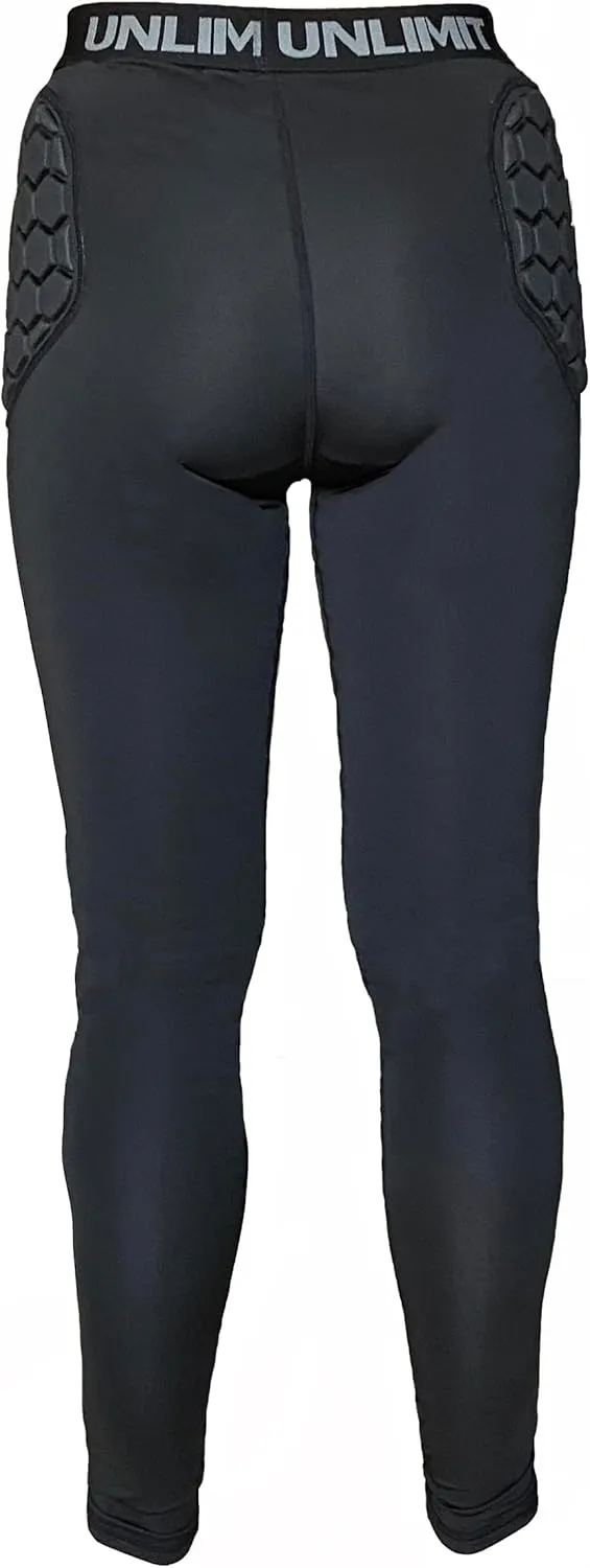 Unlimit Soccer Goalie Pants - Padded Goalkeeper Pants with Knee, Hip & Shin Pads