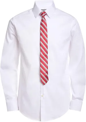 Van Heusen Boys' Long Sleeve Collared Button-Down Dress Shirt and Tie Set