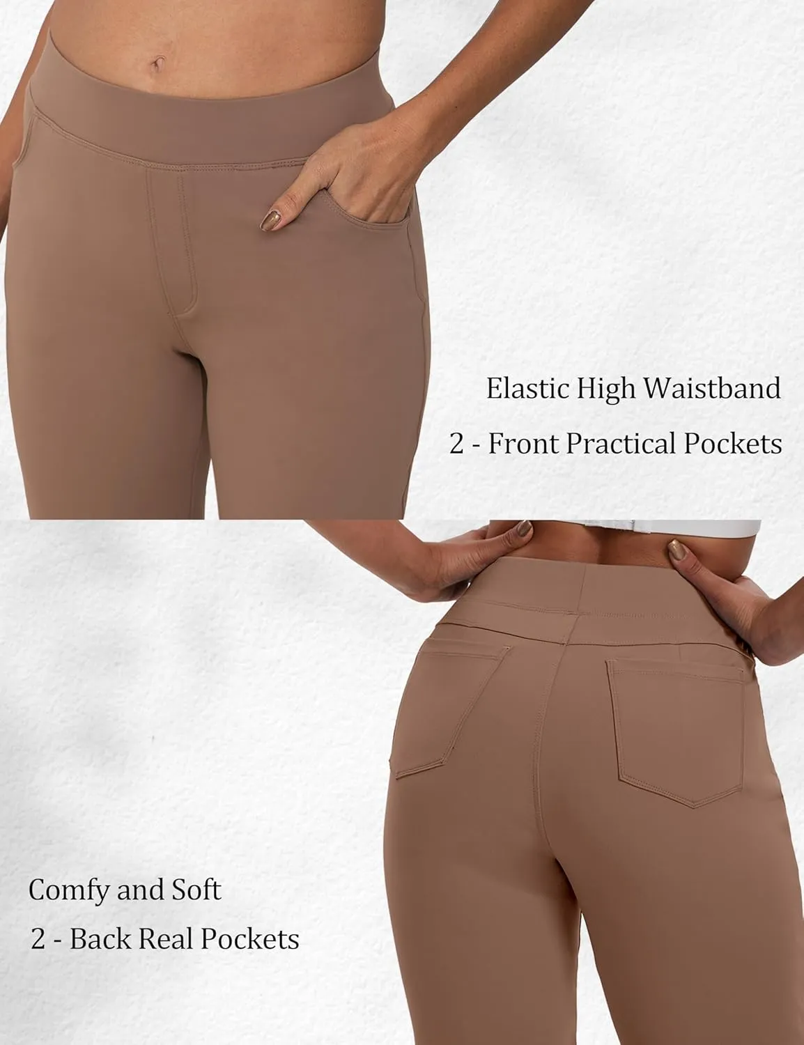 VOOVEEYA Wide Leg Pants for Women, Yoga Pants with Pockets High Waist Casual Straight Dress Pants Petite/Tall/Regular