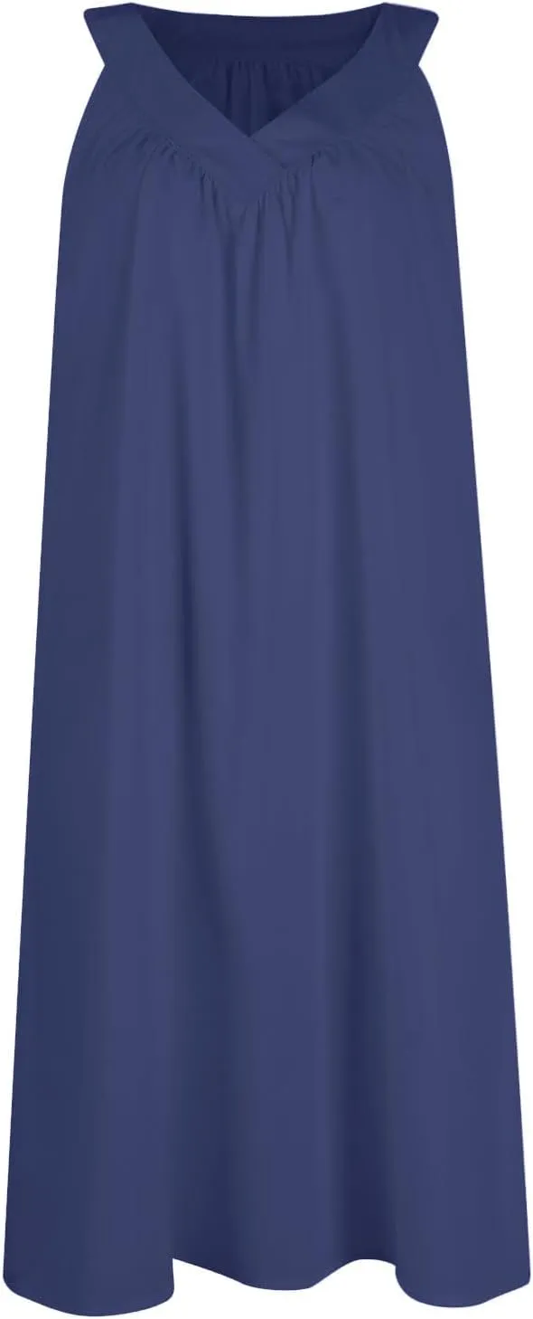 Women Summer Dresses Sleeveless V Neck Tank Sundress Cruise Outfits Beach Going Out Mini Shift Dress 2025