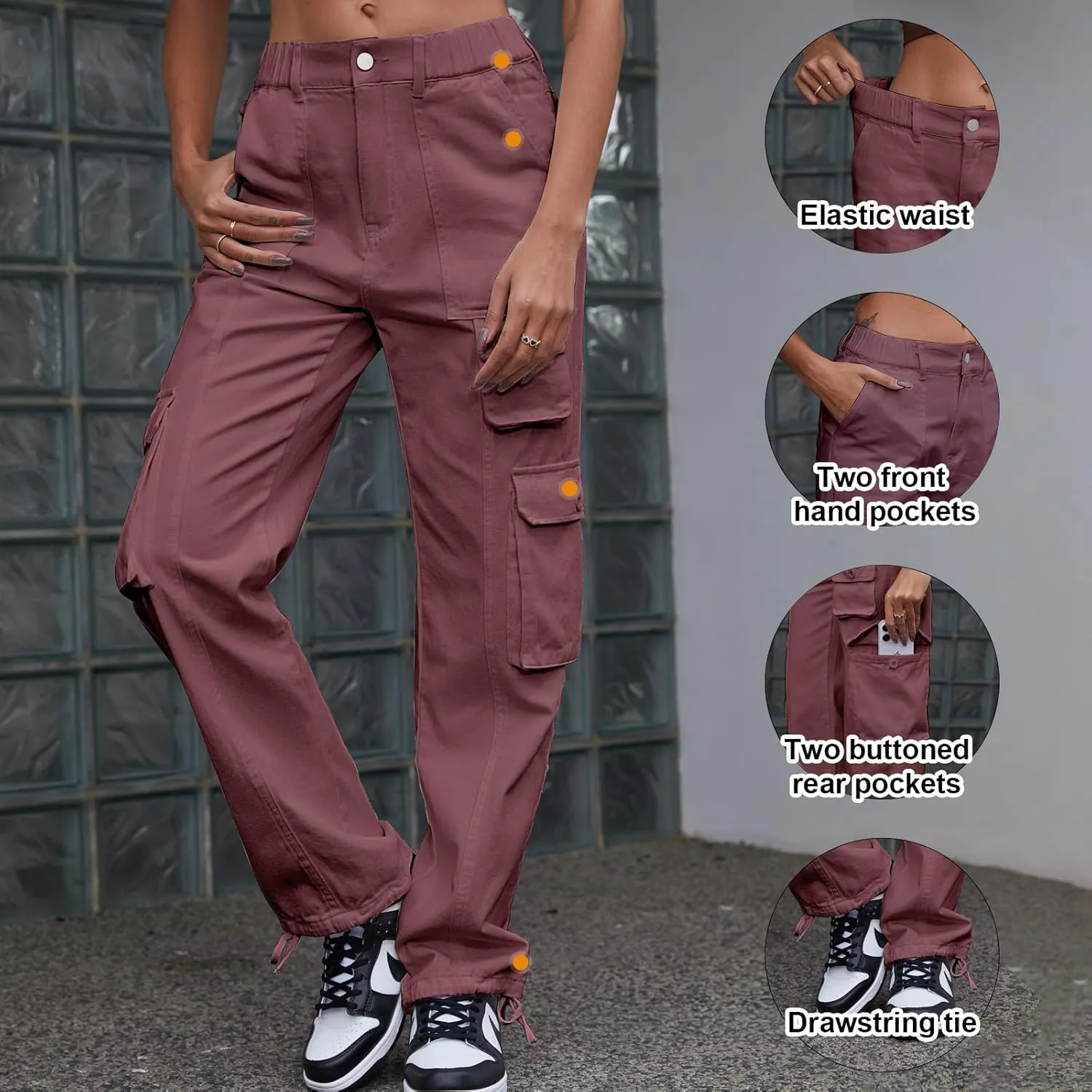 Women's Hiking Cargo Pants Joggers Cotton Casual Military Army Combat Work Pants with 7 Pocket