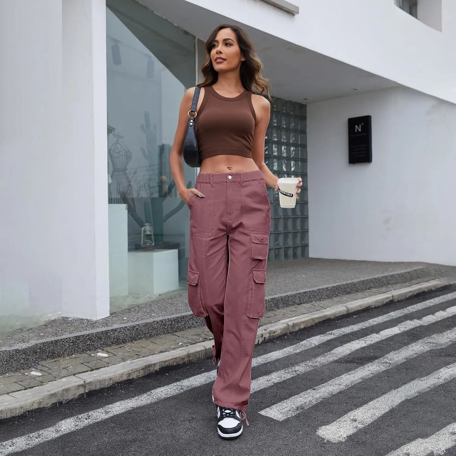 Women's Hiking Cargo Pants Joggers Cotton Casual Military Army Combat Work Pants with 7 Pocket