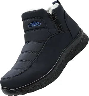 Women's Snow Boots with Heels Waterproof Slip On Boots Ladies Womens Warm Fur Lined Barefoot Shoes Grounded Footwear Hiking Rain Boots Women Mens Snow Booties