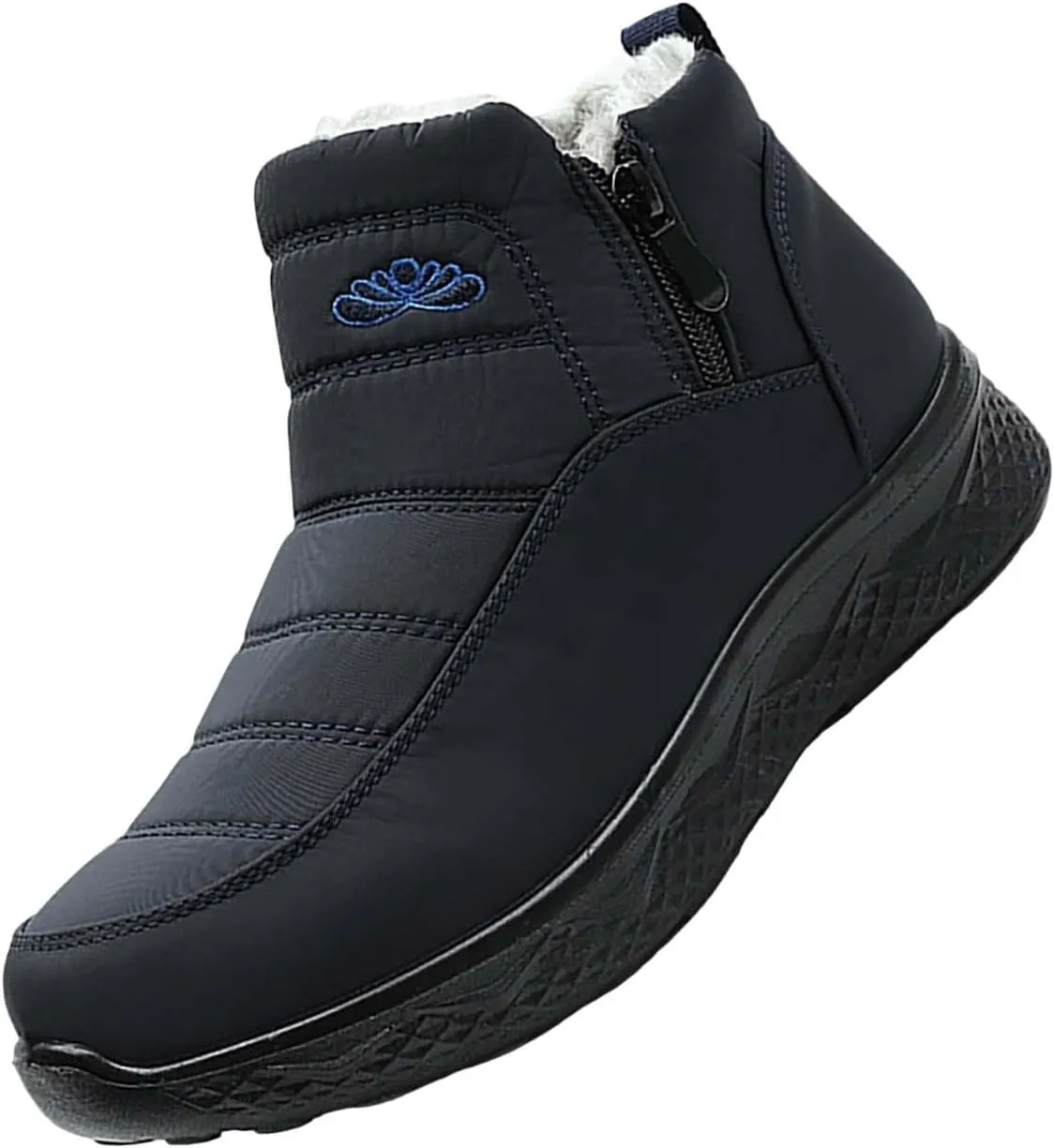 Women's Snow Boots with Heels Waterproof Slip On Boots Ladies Womens Warm Fur Lined Barefoot Shoes Grounded Footwear Hiking Rain Boots Women Mens Snow Booties