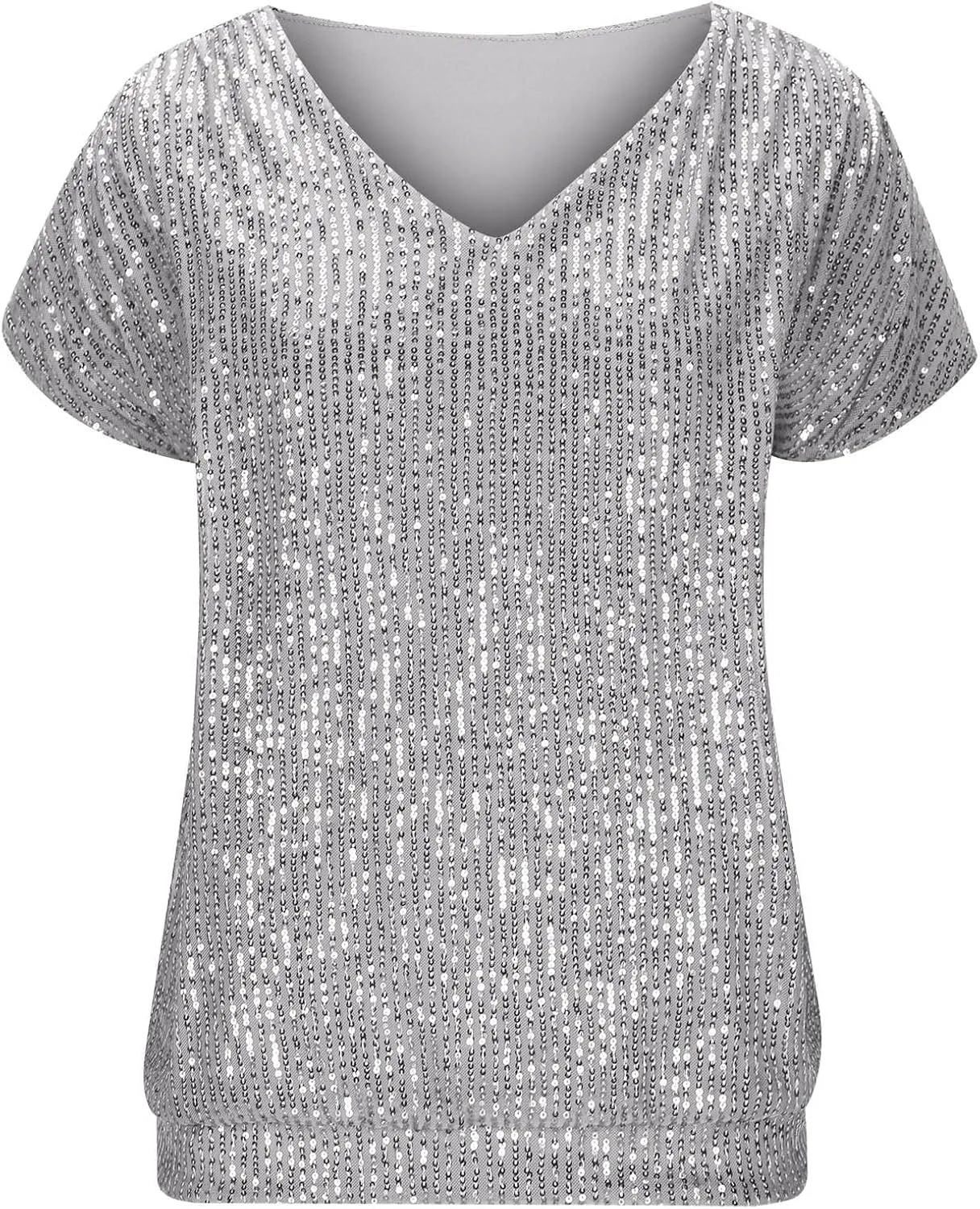 Womens Sparkle Sequin Top - Shimmer Glitter Blouses V Neck Cap Sleeve Club Party Shirts Disco Concert Tanks Tops 2025