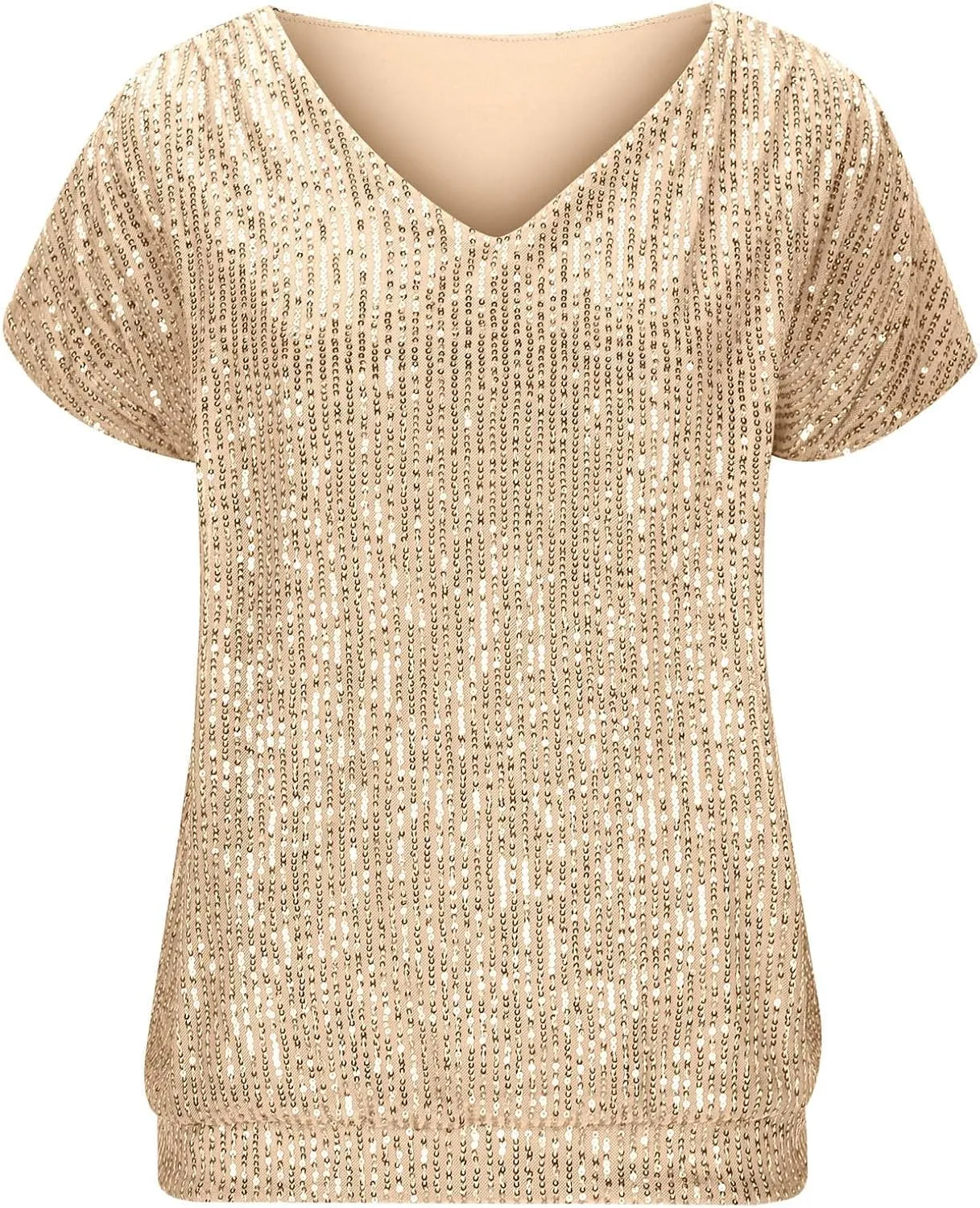 Womens Sparkle Sequin Top - Shimmer Glitter Blouses V Neck Cap Sleeve Club Party Shirts Disco Concert Tanks Tops 2025