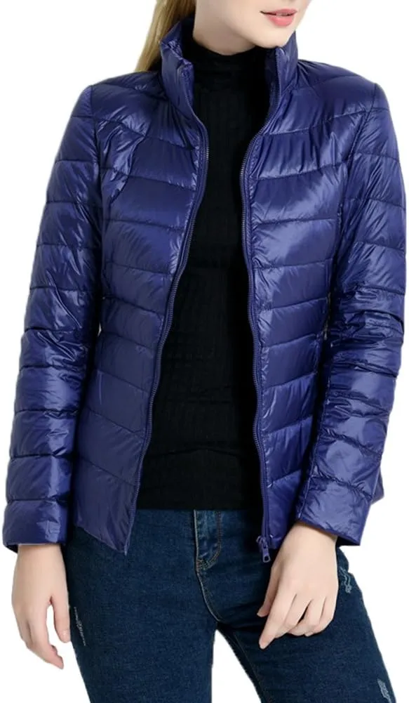 Women's Ultra Light Weight Outdoor Coat Packable Outwear Puffer Down Jacket