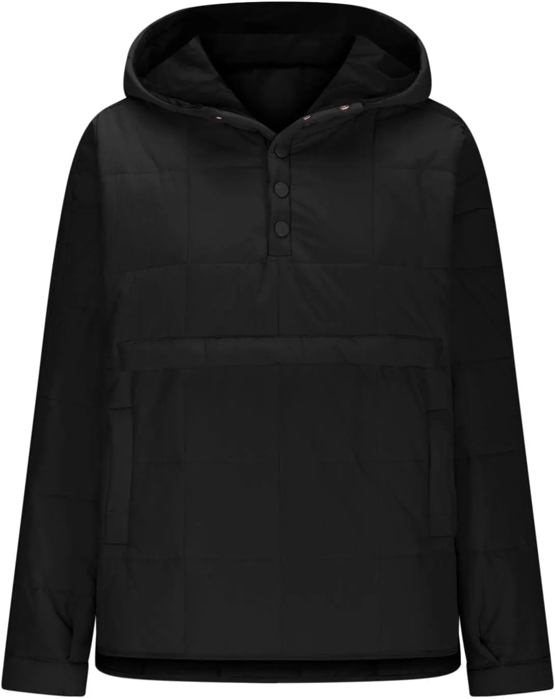 Xiaojmake Womens Quilted Puffer Jacket Oversized Long Sleeve Hooded Pullover Winter Warm Down Coats Light Jacket with Pockets