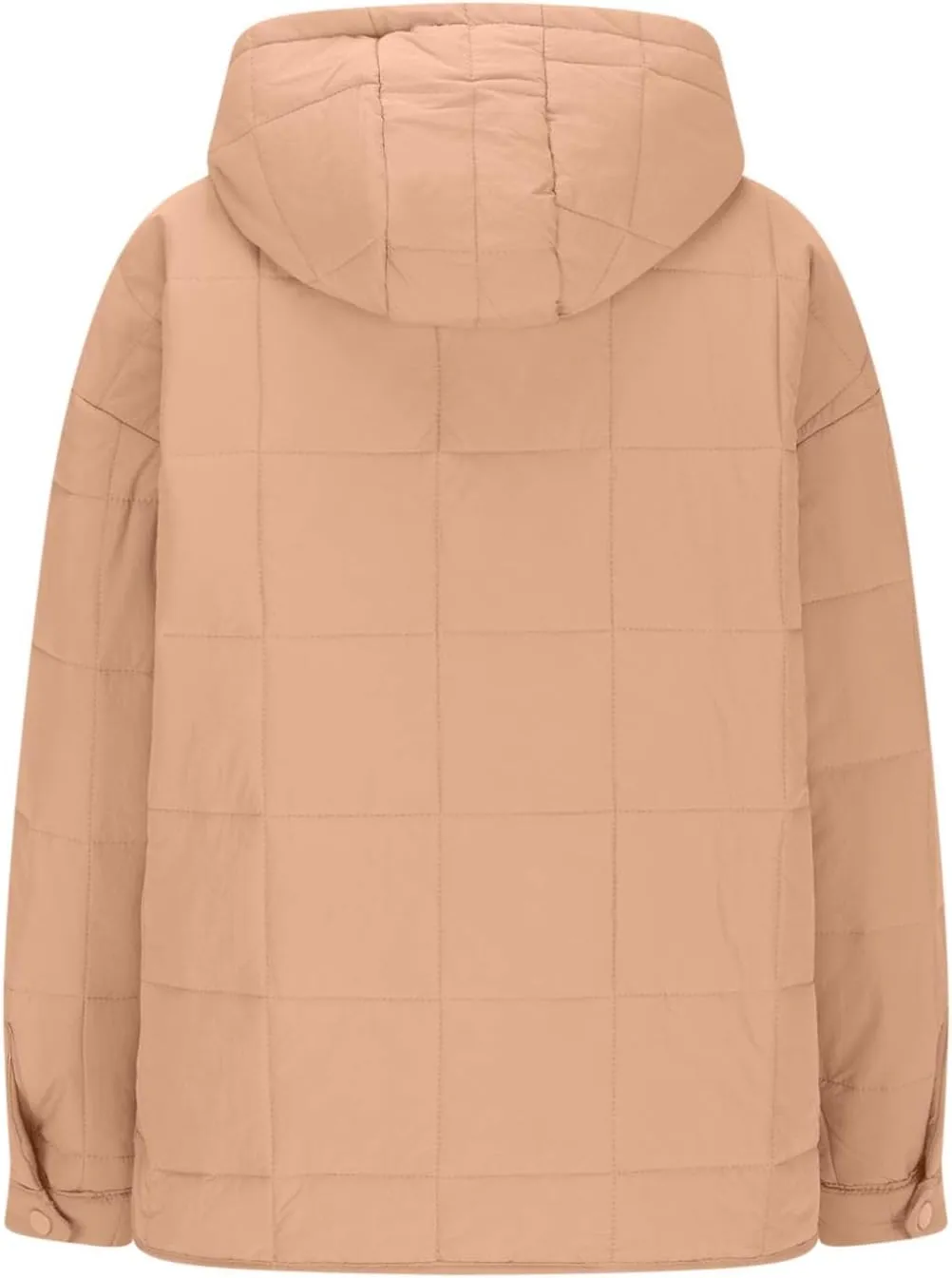 Xiaojmake Womens Quilted Puffer Jacket Oversized Long Sleeve Hooded Pullover Winter Warm Down Coats Light Jacket with Pockets